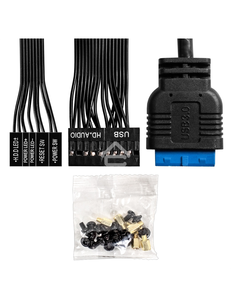 Корпус Miditower ExeGate EX298134RUS AA-443U (ATX, без БП, 2*USB+1*USB3.0+HD Audio, черный)