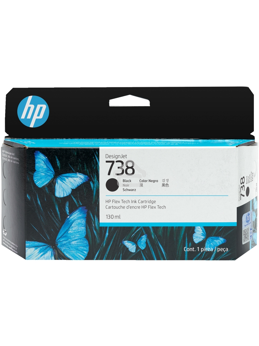 Картридж HP 738 для HP DesignJet T850, T950 MFP,Black, 130ml (ориг) 498N4A