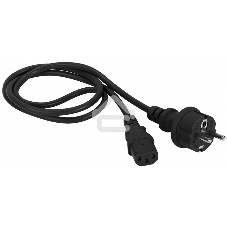 Шнур питания Lanmaster C13-Schuko, 3х0.75, 220В, 10А, черный, 1.5 метра
