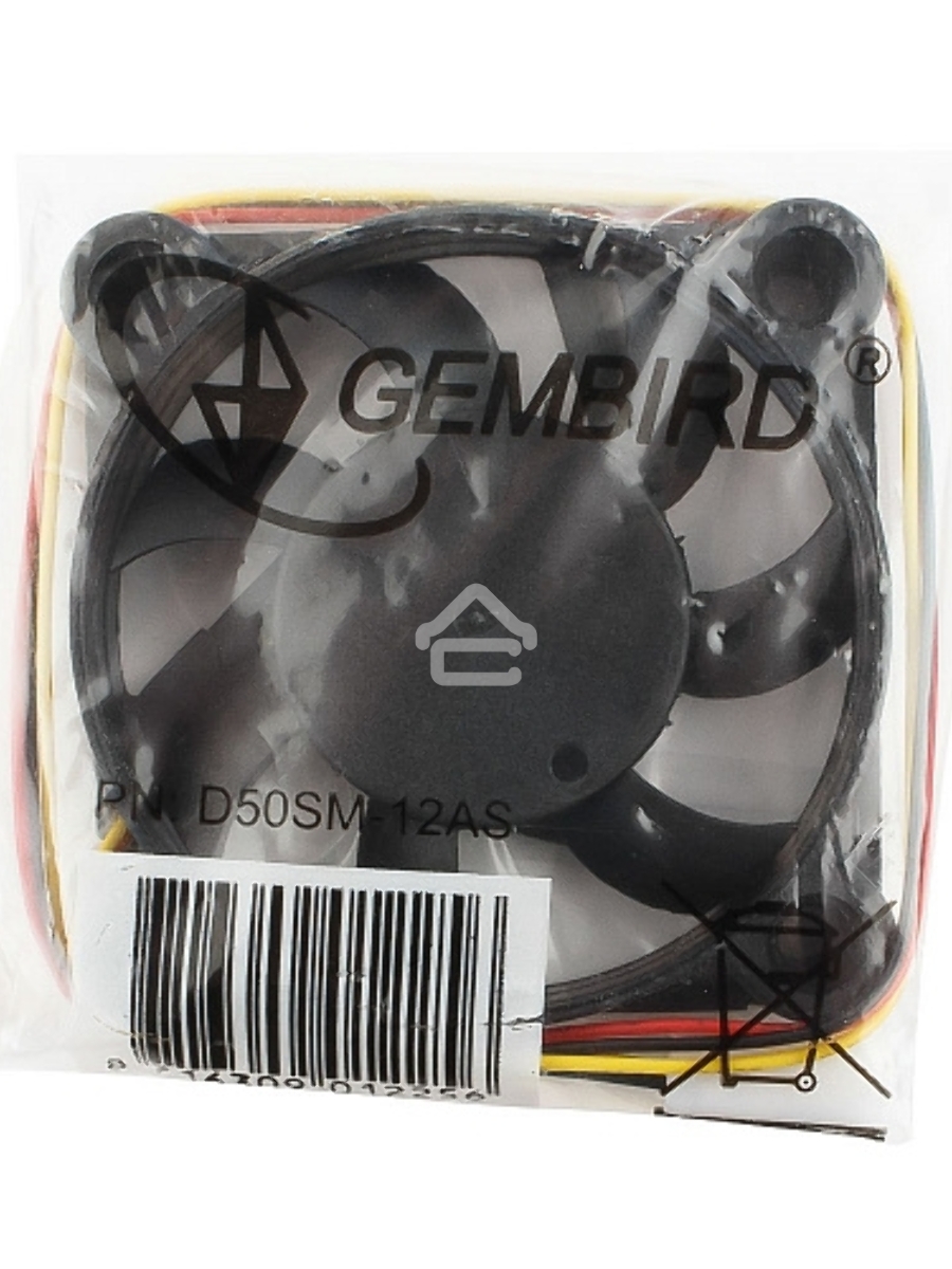 Вентилятор Gembird D50SM-12AS черный 50мм 4500rpm 24db 3-pin 827