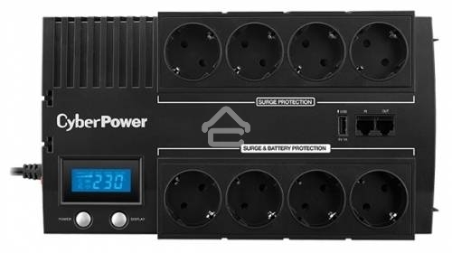 Источник бесперебойного питания CyberPower BR1200ELCD 1200VA/720W USB/RJ11/45 (4+4 EURO)