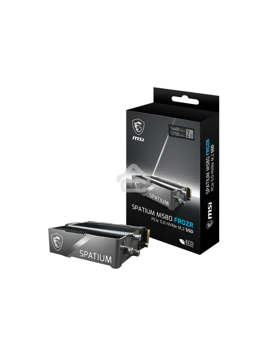 Накопитель SSD MSI 2Tb SPATIUM M580 M.2(22x80mm), NVMe, PCIe 5.0 x4, 3D TLC, R/W 14600/12700, IOPs -/-, DRAM buffer 4096, TBW 1400, DWPD 0.33, with Heat Spreader