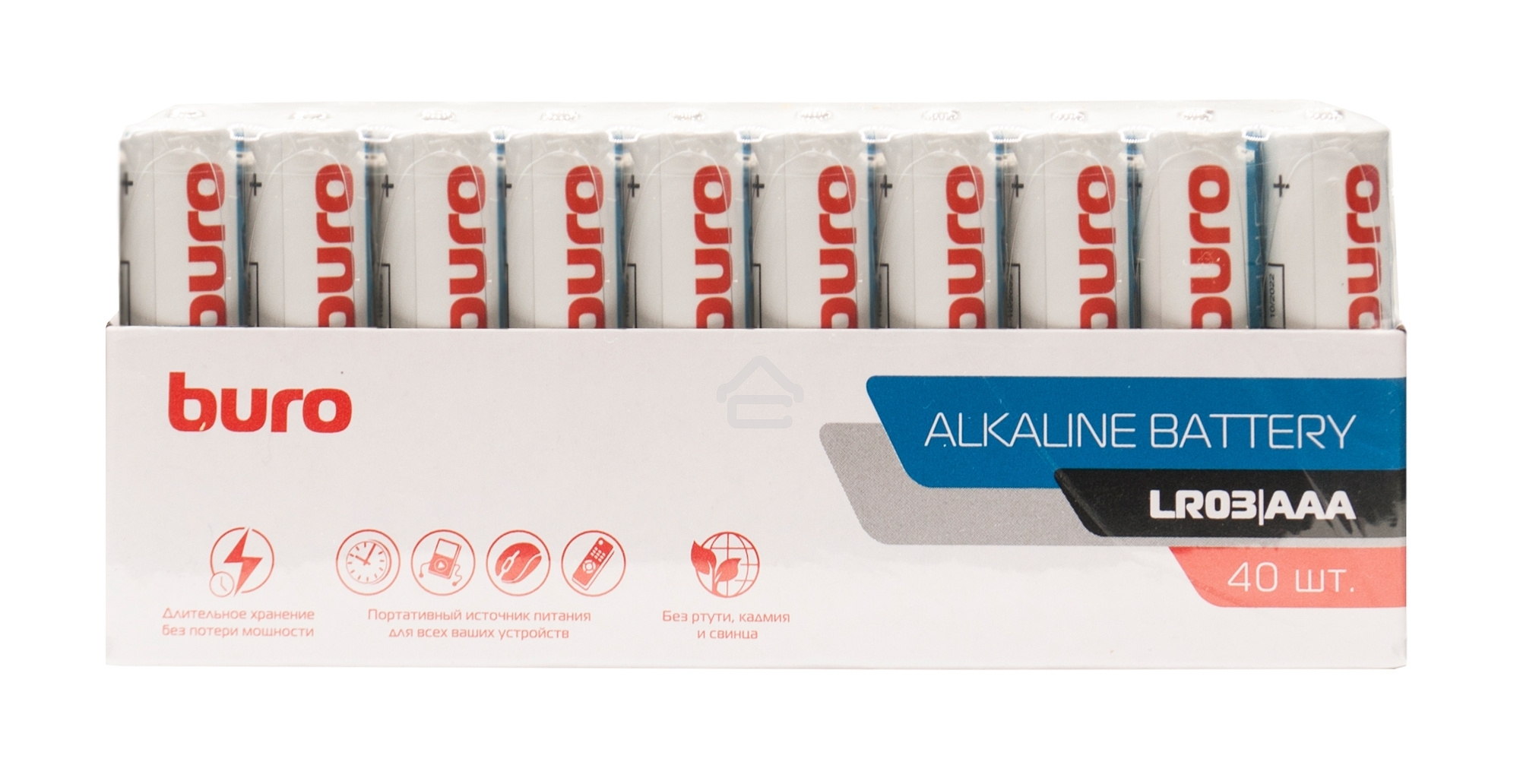 Батарея Buro Alkaline LR03 AAA (40шт) коробка