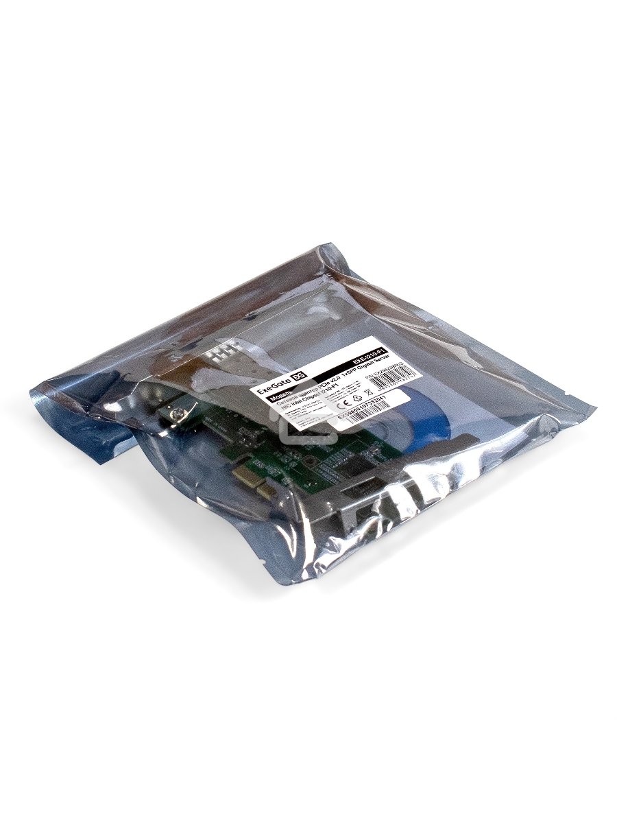 Сетевой адаптер ExeGate EXE-i210-F1 (PCI-E x1 v2.0, порт 1xSFP (медный), 10/100/1000Mbps, Gigabit Server NIC Intel Chipset I210-F1)
