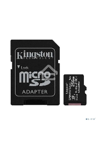 Флеш карта microSDHC 256GB microSDXC Class10 Kingston <SDCS2/256GB> UHS-I Canvas Select up to 100MB/s с адапт.