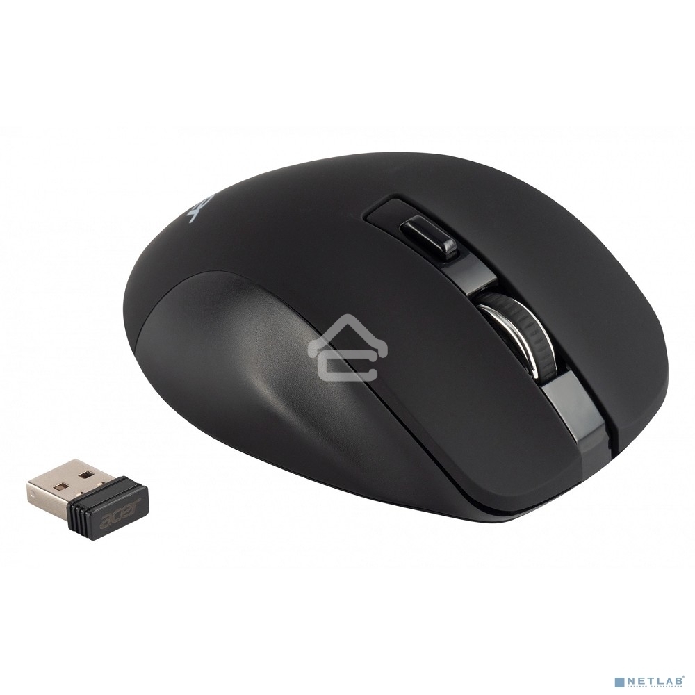 Мышь беспроводная Acer OMR140 черный, 1600 dpi, радиоканал, USB, кнопки - 6