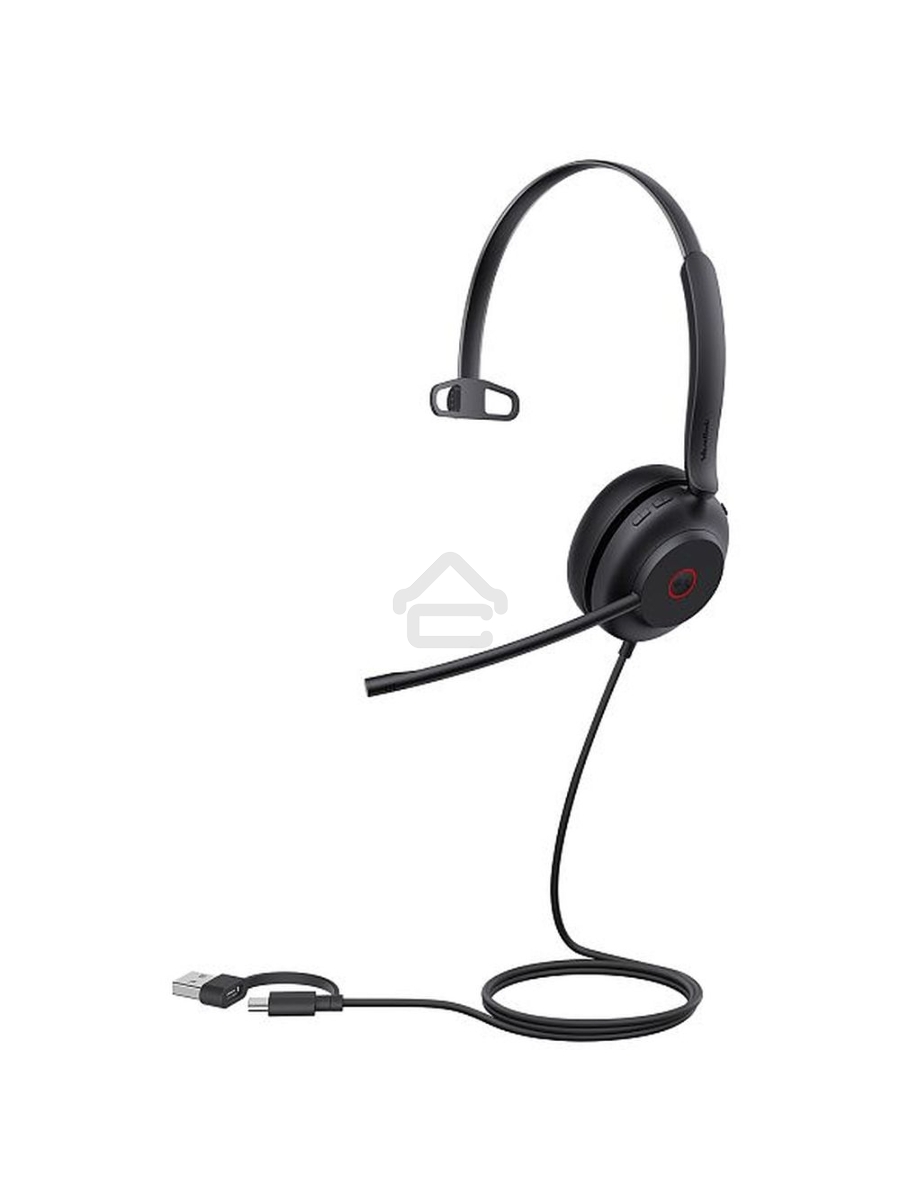 Гарнитура проводная Yealink UH35 mono UC USB-C/A черный 1308166