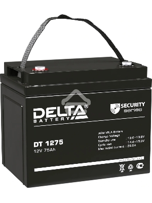 Аккумуляторная батарея Delta DT 1275 напряжение 12В, емкость 75Ач (259х169х213mm)
