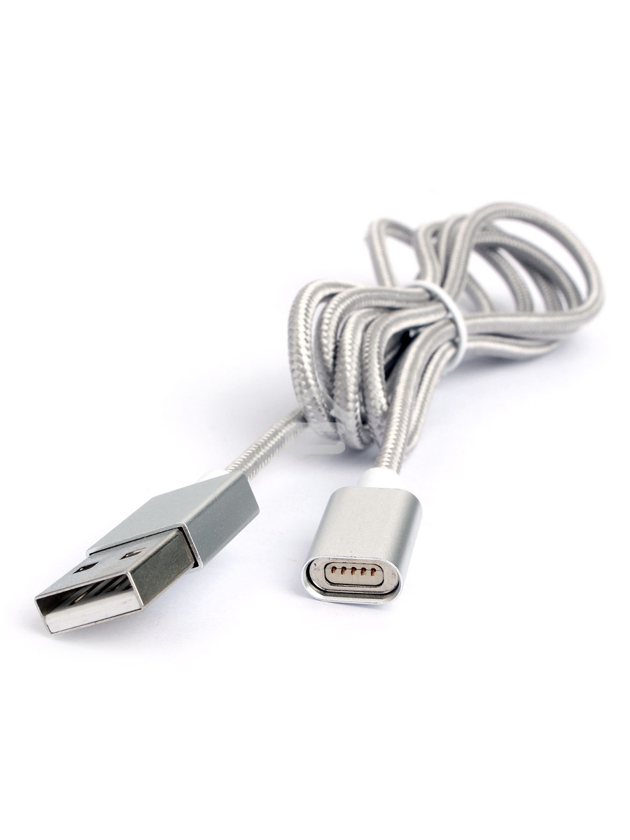Кабель магнитный USB 2.0 Cablexpert CC-USB2-AMMg-1M, для адаптеров TypeC - microBM 5P - iPhone lightning, 1м, алюминиевые разъемы (адаптеры в комплектацию не входят)