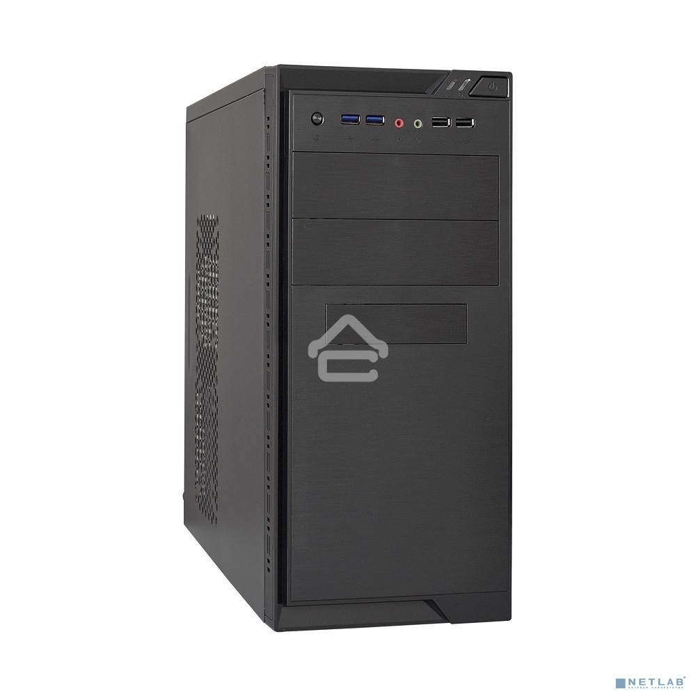 Компьютерный корпус Minitower ExeGate MA-372UX Black, mATX <UN500, 120mm> 2*USB+2*USB3.0, Audio