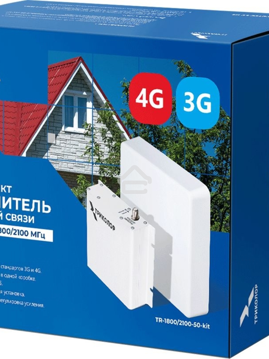 Усилитель сигнала Триколор TR-1800/2100-50-kit 10м двухдиапазонная белый (046/91/00053737)