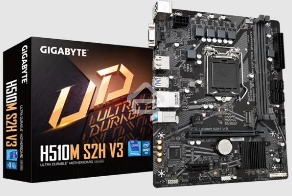 Материнская плата Gigabyte H510M S2H V3 (V2.0), LGA 1200, Intel H470, 2xDDR4, 4xSATA, 1xM.2, 1xPCIe 3.0 x16, 1xDP, 1xHDMI, 1xVGA, 1x 1Gb LAN, 2xUSB-A 3.2 Gen 1, 4xUSB-A 2.0, 3x 3.5 мм, 7.1, mATX