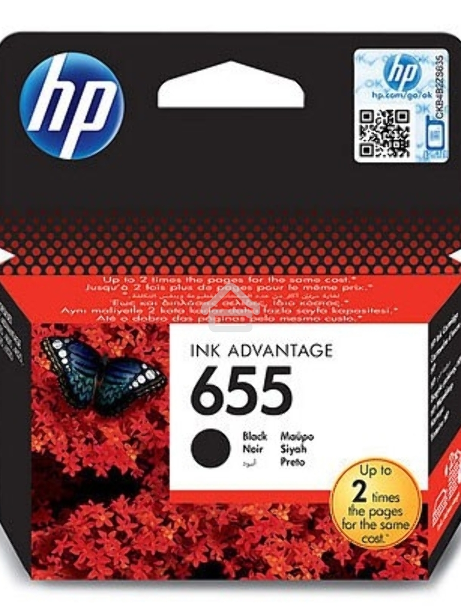Картридж струйный HP 655 CZ109AE черный для HP DJ IA 3525/4615/4625/5525/6525 (550стр.)