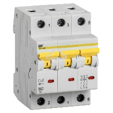 Выключатель автоматический трехполюсный ВА47-60M 3Р 50А 6кА С MVA31-3-050-C IEK