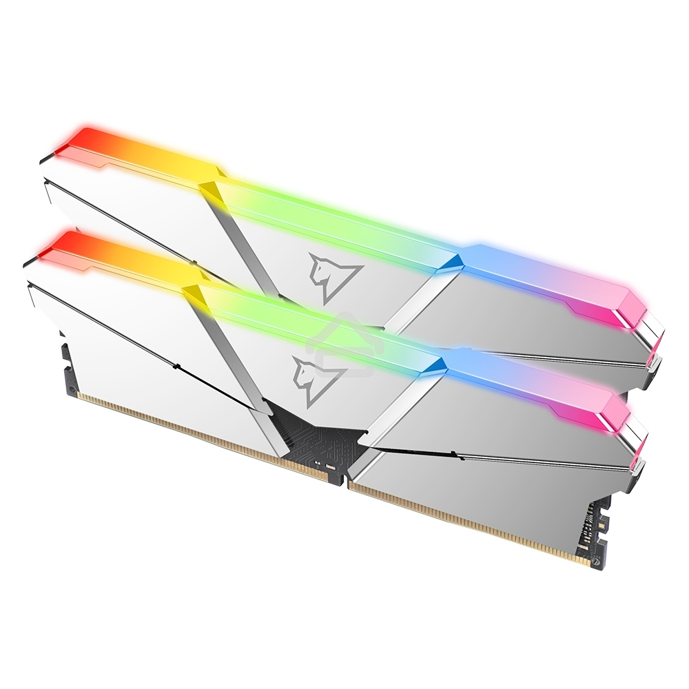 Оперативная память NETAC Shadow, DDR4, 16GB (2x8GB), 3200MHz, CL14, DIMM, с радиаторами, RGB, серебристый