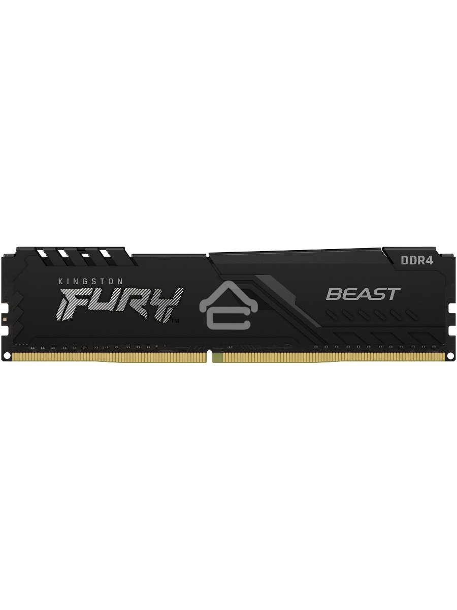 Оперативная память Kingston Fury Beast, DDR4, 32GB (1x32GB), 3600MHz, CL18, DIMM, с радиатором, черный