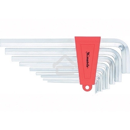 Набор ключей имбусовых Matrix HEX, 2–12 мм, CrV, 9 шт., удлиненные, сатин.