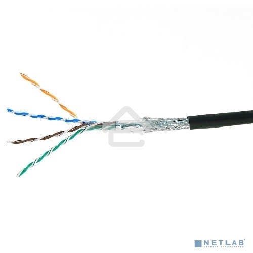 Кабель Cablexpert, SFTP5e, 4 пары, 0.51 мм, медь, однож., экран, оплетка, 305 м, для внешней прокладки, Fluke Test, черный