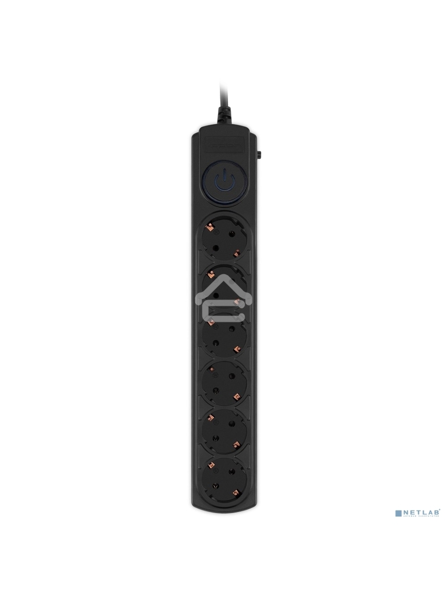 Сетевой фильтр Ippon BK-6-EU-5-10-B 5м (6 розеток) черный (коробка)