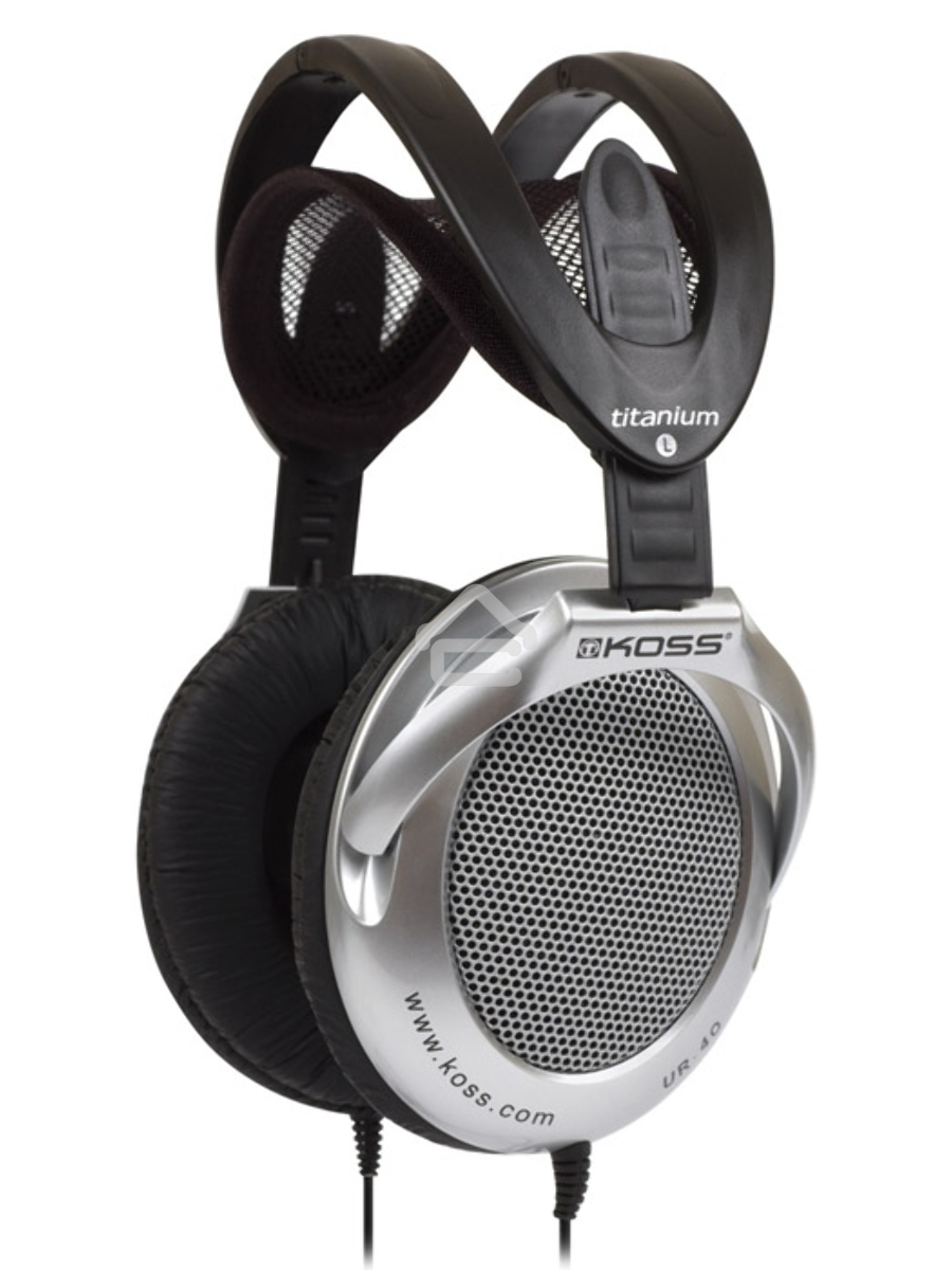 Наушники KOSS UR40 (15-22000 Гц, 60 Ом, 98 Дб, Шнур 1,2м, адаптер на 6,3мм) черный