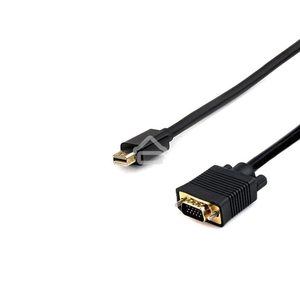 Кабель Cablexpert mDP-VGA, 20M/15M, 1.8м, черный, позол.разъемы, пакет (CC-mDPM-VGAM-6)