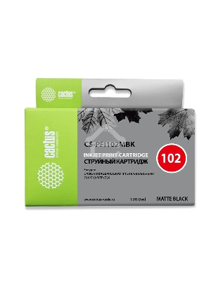 Картридж струйный Cactus CS-PFI102MBK черный матовый (130мл) для Canon iPF500/iPF600/iPF700/ MFP M40/iPF765/LP17/LP24