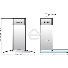 Вытяжка каминная Elikor Аметист 60Н-430-К3Д серебристый, 60 см, 430 куб. м/ч, 54 дБ