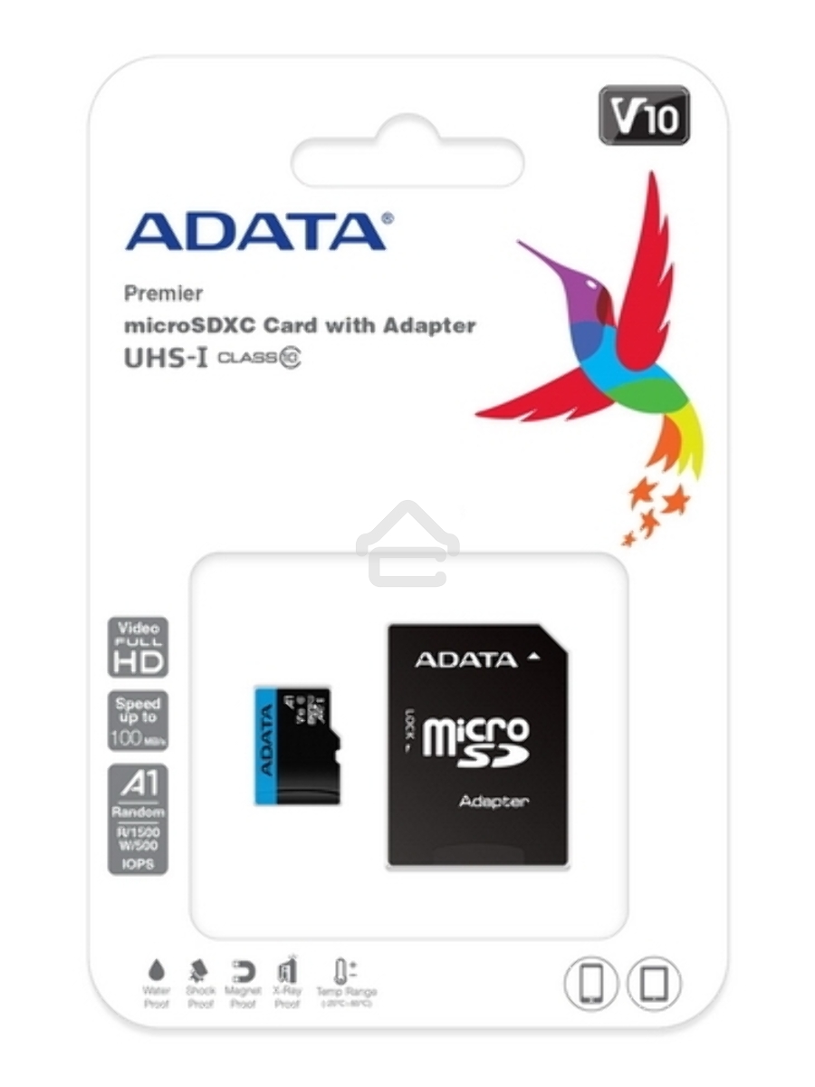 Флеш карта microSD 256GB ADATA microSDHC Class 10 UHS-I A1 100/25 MB/s (SD адаптер)