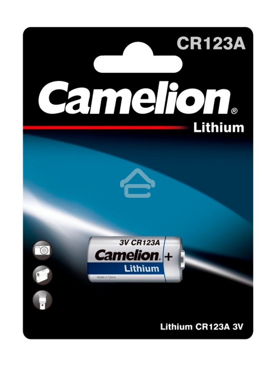 Батарея Camelion CR123A BL-1 (CR123A-BP1, батарейка фото,3В)