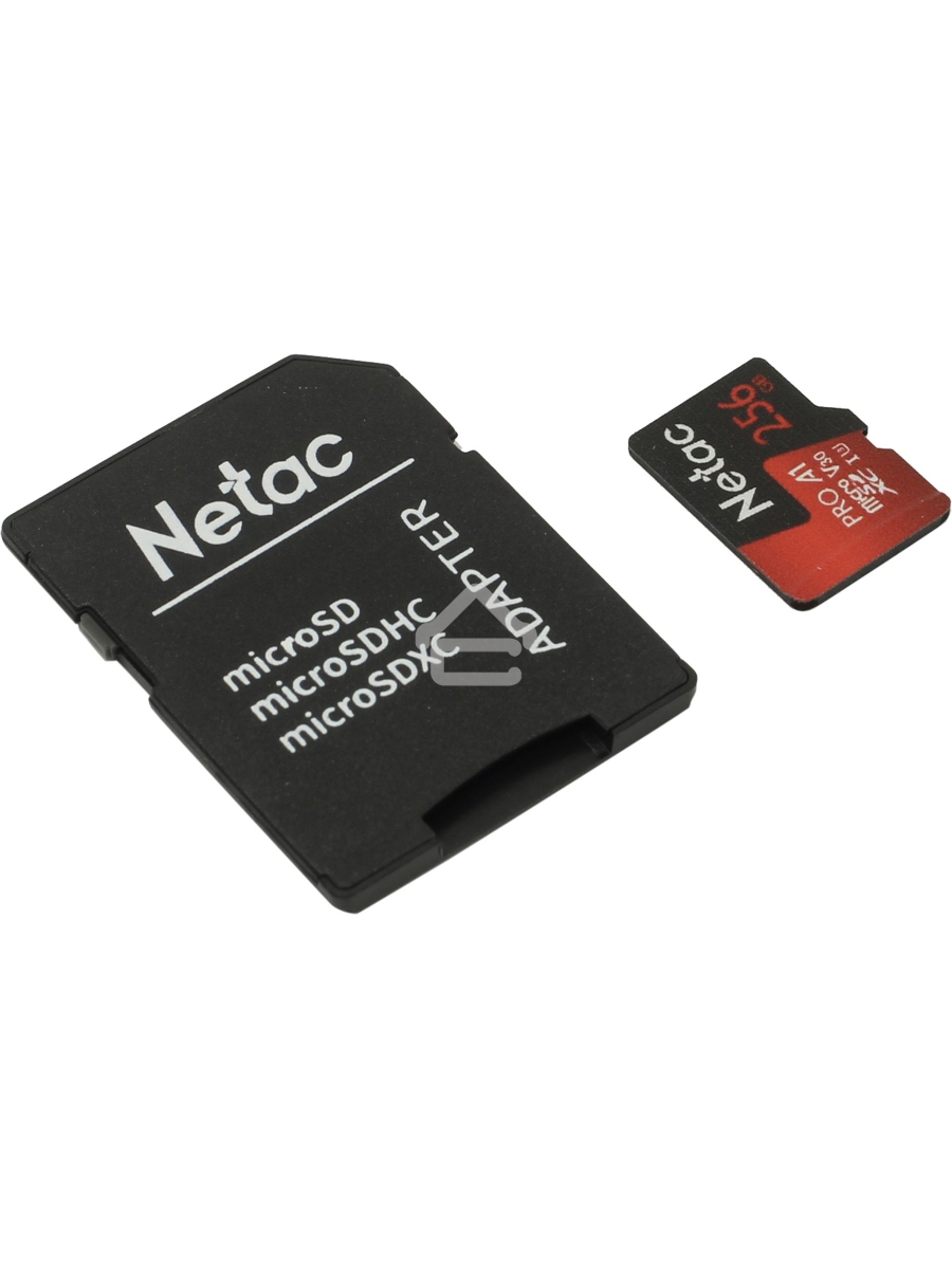 Флеш Карта MicroSD card Netac P500 Extreme Pro 256GB, retail version w/SD adapter