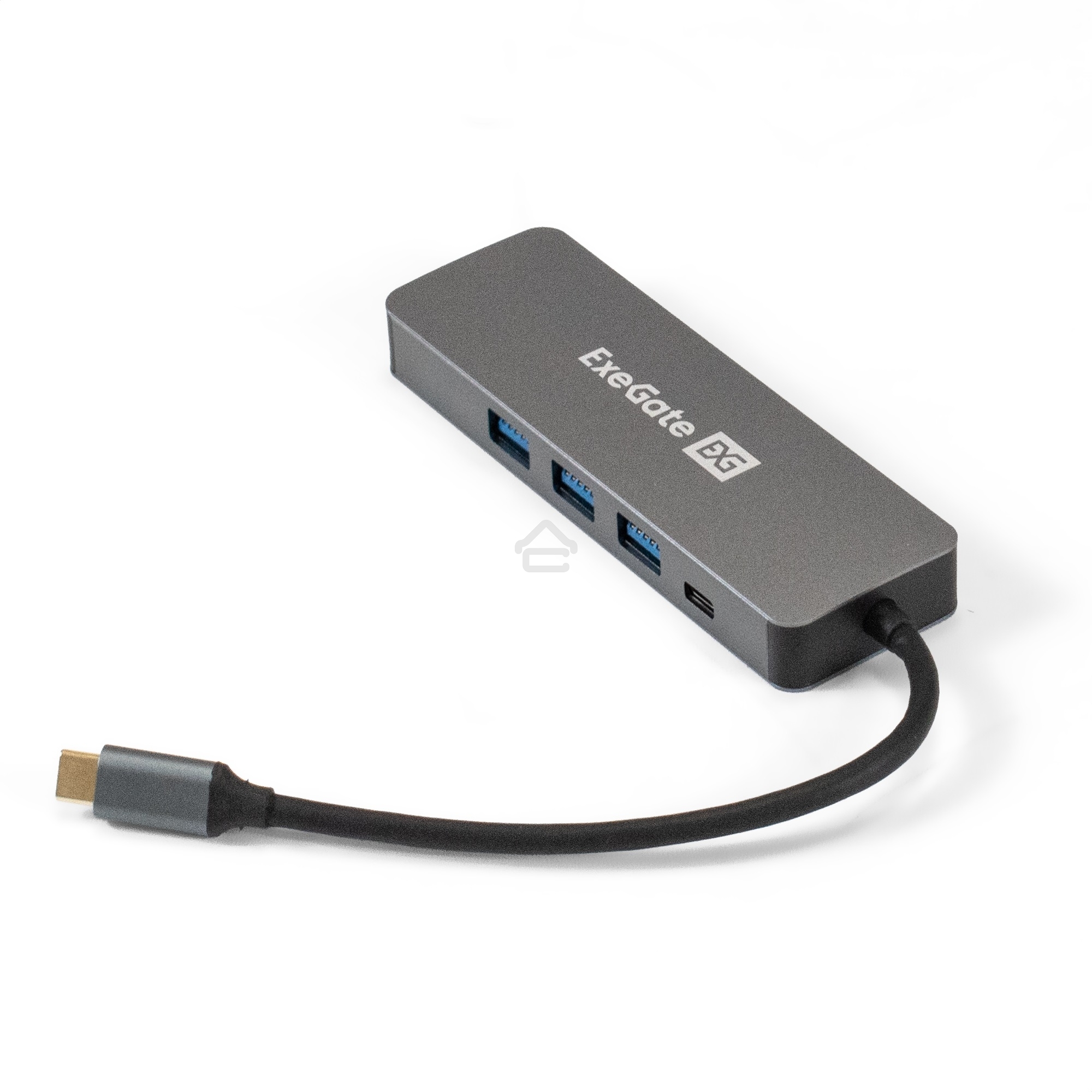 USB-концентратор ExeGate DUB-31C/PD/H (кабель-адаптер USB Type-C --> 3xUSB3.0 + PD 60W + HDMI 4K@30Hz, Plug&Play, серый)