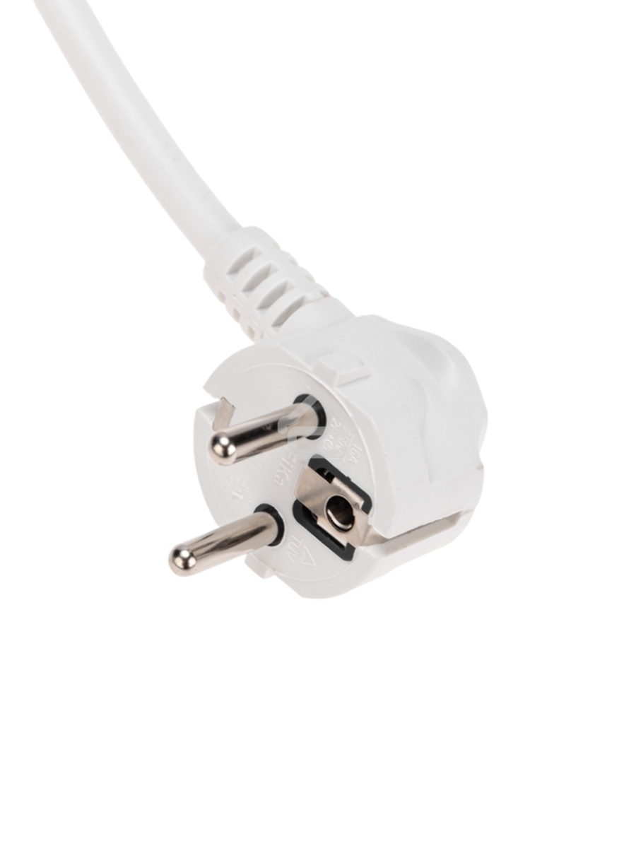 Сетевой фильтр 5 гнезд, 3м, 3х1,5мм², с автовыкл, 2 USB, белый KRANZ