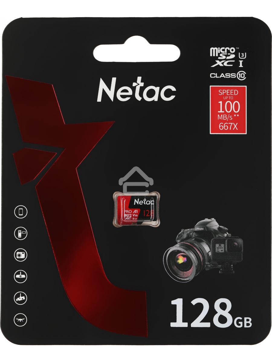Флеш карта MicroSD card Netac P500 Extreme Pro 128GB, retail version w/o SD adapter