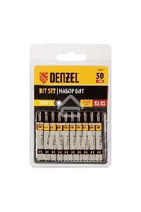 Набор бит TORX 10х50, сталь S2, шестигранный профиль, 10 шт. Denzel