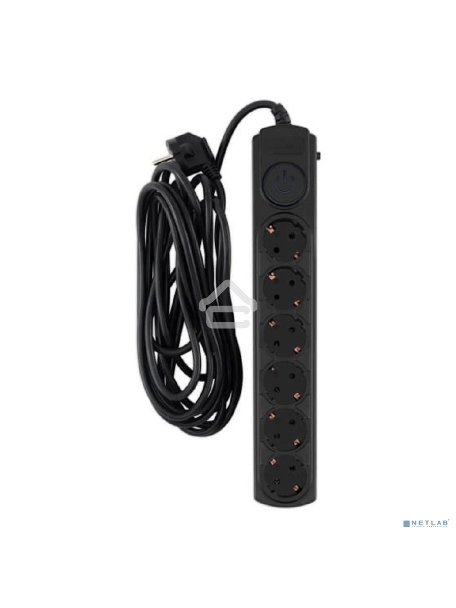 Сетевой фильтр Ippon BK-6-EU-5-10-B 5м (6 розеток) черный (коробка)