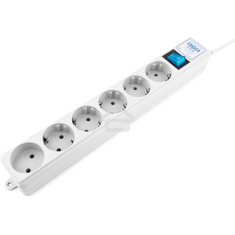 Фильтр-удлинитель Power Cube PRO, 1,9 м, LC контур, 16А/3,5кВт Surge protector Power Cube Pro 1,9 m, LC circuit, 6 outlets (белый) 16A / 3,5kVt