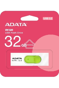 Флеш диск 32GB A-DATA UV320, USB 3.2, белый/зеленый