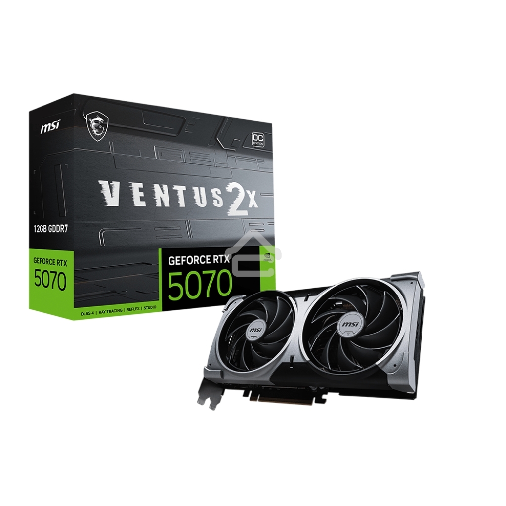 Видеокарта MSI RTX 5070 12G VENTUS 2X OC RTX 5070 PCI-E 5.0 GDDR7 2542/28000 HDMIx1 DPx3 HDCP Ret