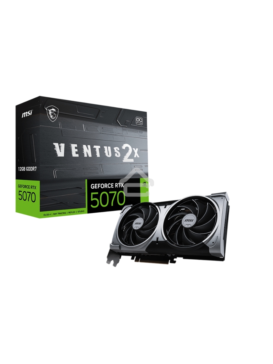 Видеокарта MSI RTX5070 12G VENTUS 2X OC RTX5070 PCI-E 5.0 GDDR7 2542/28000 HDMIx1 DPx3 HDCP Ret