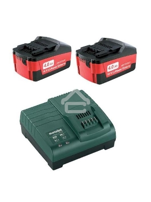 Набор аккумуляторов Metabo в + ЗУ 2 акк 4.0Ач 18В+ЗУ ASC 30-36