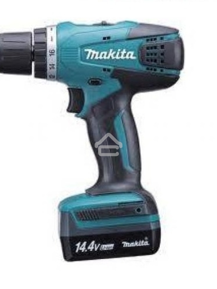 Дрель-шуруповерт Makita HP347DWE, Аккумуляторная, 14.4В, 2 АКБ, Ударная, Кейс