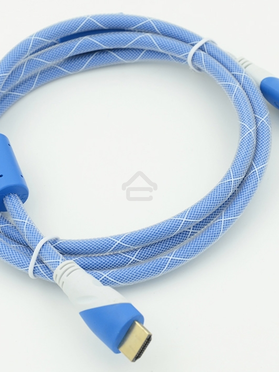 Кабель HDMI Ver.1.4 синий/белый jack HDMI19 (m)/HDMI19 (m) 1.8м феррит.кольца позолоченные контакты