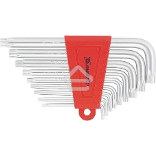 Набор ключей имбусовых Matrix TORX, 9 шт., T10-T50, CrV, короткие, сатин.