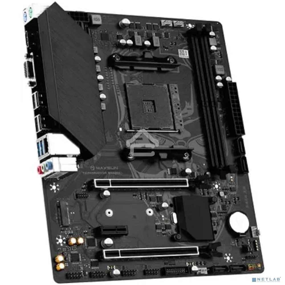 Материнская плата Maxsun Terminator B550M, AM4, AMD B550, 2xDDR4, 4xSATA, 1xM.2, 1xPCI-E 4.0 x16, 1xPCI-E 3.0 x4, 1xPCI-E 3.0 x1, 1xHDMI, 1xVGA, 1x 1Gb LAN, 2xUSB-A 3.2 Gen 1, 4xUSB-A 2.0, 3x3.5 мм, 5.1, M-ATX