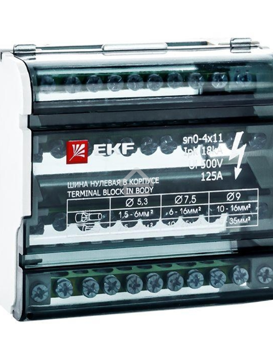 Шина нулевая в корпусе 4х11 EKF sn0-4x11