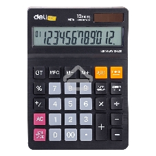 Калькулятор настольный Deli EM01420 черный 12-разр.