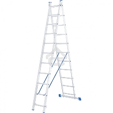 Лестница Сибртех, 2 х 11 ступеней, алюминиевая, двухсекционная