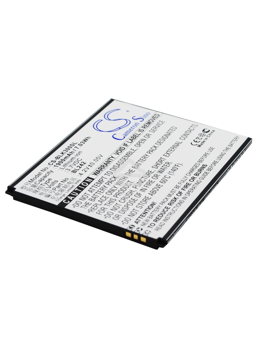 Аккумулятор CameronSino CS-BLK300SL BL242 для Lenovo A6010 Lenovo K3 3.7V / 1900mAh / 7.03Wh