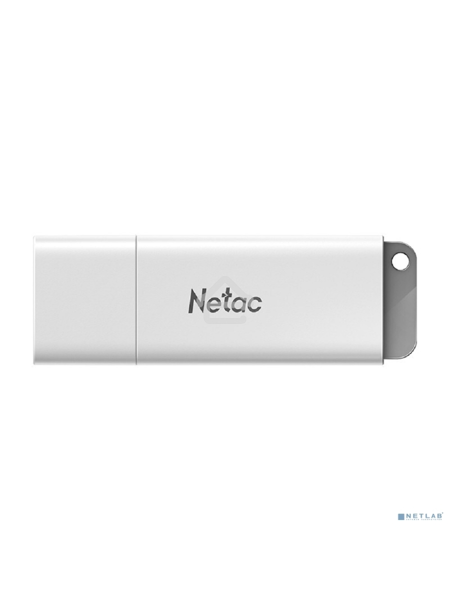 Флеш диск Netac U185, 64Gb, USB2.0, NT03U185N-064G-20WH, с колпачком, пластиковая белая