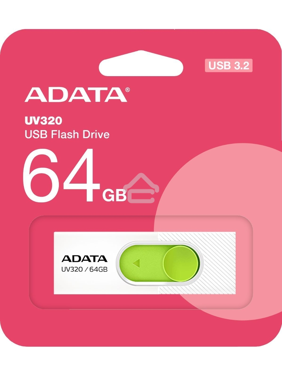 Флеш диск 64GB USB 3.2 Gen1 AUV320-64G-RWHGN White/Green